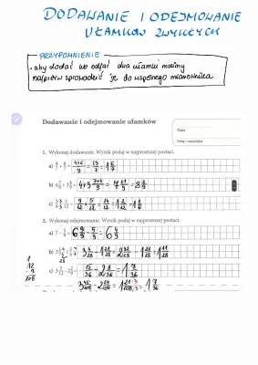 Odejmowanie i Dodawanie Ułamków: Proste Przykłady i Zadania