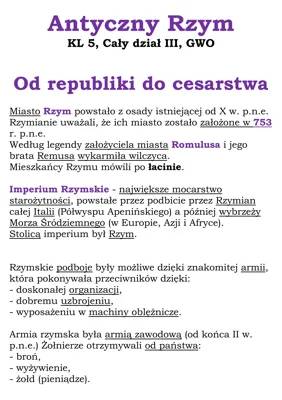 Antyczny Rzym (KL 5, Cały dział III, GWO)