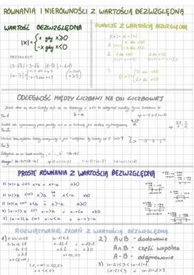 równania i nierówności z wartością bezwzględną