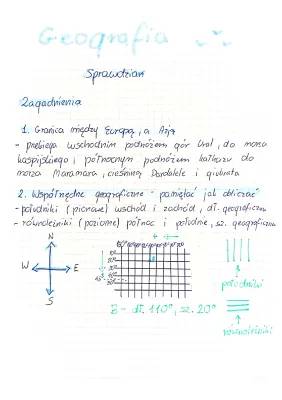 Sprawdzian z geografii klasa 6: Środowisko przyrodnicze i ludność Europy - Powtórzenie, Odpowiedzi, PDF