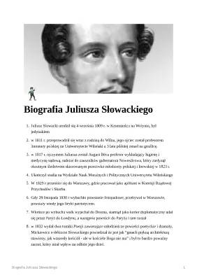 Juliusz Słowacki - Biografia Krótka z Ciekawostkami