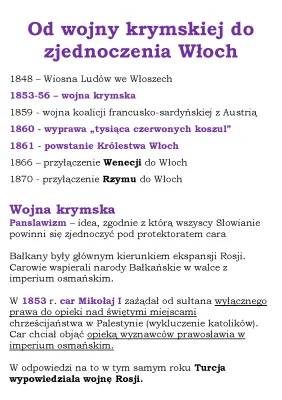 Wojna Krymska: Przyczyny, Przebieg i Skutki oraz Zjednoczenie Włoch 1861