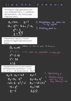 Ciąg geometryczny i arytmetyczny - zadania maturalne pdf, wzory, sprawdzian