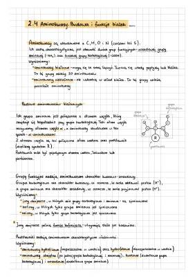 Testy i notatki PDF - Chemiczne podstawy życia: Aminokwasy i funkcje białek