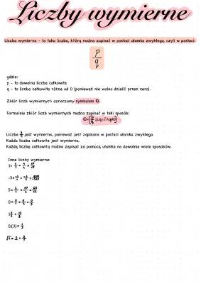 Liczby wymierne i niewymierne: Przykłady i zadania dla klasy 6 i 7