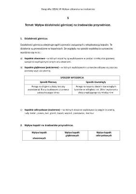 Wpływ działalności górniczej na środowisko - prezentacja i notatka geografia 24