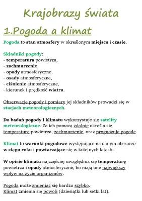 Krajobrazy świata klasa 5: Sprawdzian i Powtórzenie - Strefy klimatyczne