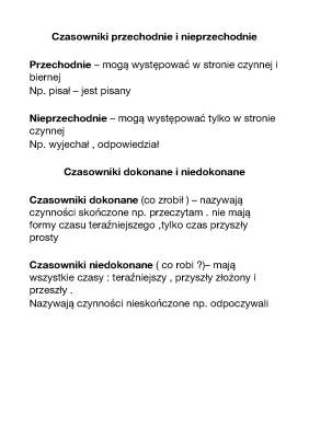 Czasowniki przechodnie i nieprzechodnie – Przykłady i Ćwiczenia dla Klasy 6