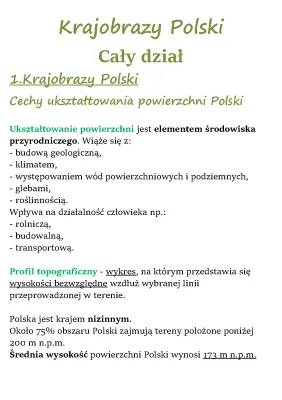 Ukształtowanie powierzchni Polski - Geografia klasa 5