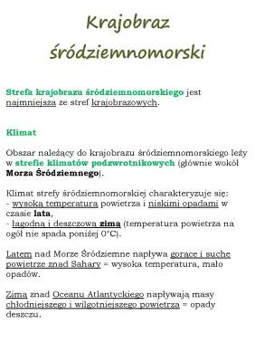 Krajobraz śródziemnomorski: opis, roślinność i ciekawostki (klasa 5)