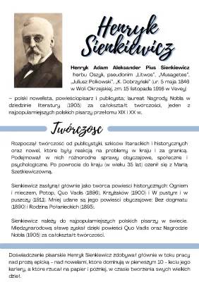 Henryk Sienkiewicz - Najważniejsze Informacje i Biografia w Punktach