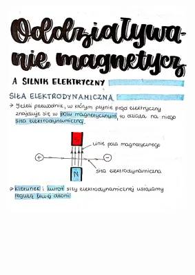 Oddziaływanie magnetyczne a silnik elektryczny notatka - Fizyka klasa 8, Budowa i działanie