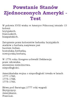 Krótka Historia USA: Powstanie Stanów Zjednoczonych Ameryki w Skrócie - Klasa 6