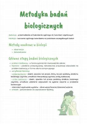 Metodyka badań biologicznych notatki i zadania klasa 1 - prezentacja, test, PDF, BiologHelp