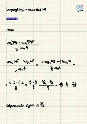 Logarytmy: Zadania 1 Liceum i Technikum - Proste Rozwiązania