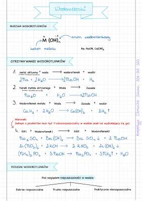 Wodorotlenki: Otrzymywanie i Zastosowanie - Notatki i Przykłady dla Klasy 8