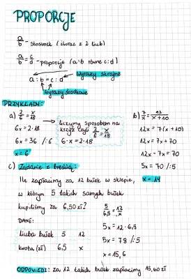 Proporcje Matematyka: Obliczaj Proporcje i Równania - Zadania Klasa 7 i 8