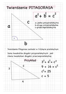 Dowód twierdzenia Pitagorasa i zadania dla klasy 7 i 8