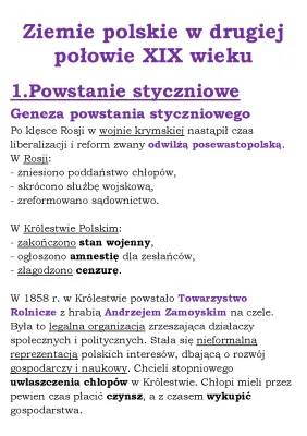 Przyczyny i skutki powstania styczniowego – notatka dla ucznia