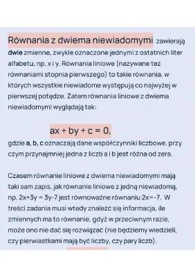 Jak rozwiązać równanie z dwiema niewiadomymi? Przykłady i zadania dla klasy 8