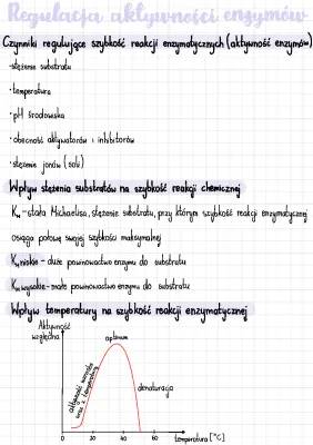 Regulacja Aktywności Enzymów: Notatka, Zadania, i Testy