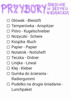 Przybory i przedmioty szkolne po niemiecku z rodzajnikami PDF