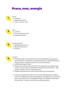 Praca, Moc, Energia: Sprawdzian i Wzory dla Klasy 7