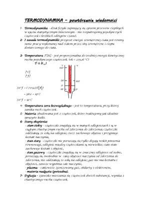 Termodynamika liceum: wzory, ściąga i zasady