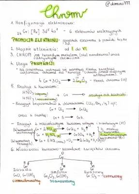 Pierwiastki bloku d notatki - Chemia rozszerzona: Chrom i jego stopnie utlenienia