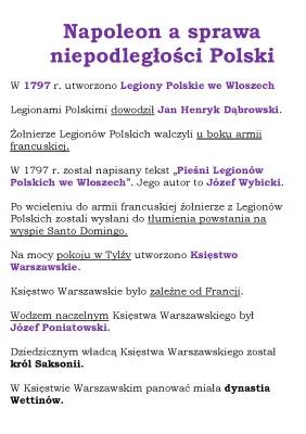 Księstwo Warszawskie: Ciekawostki, Bitwy i Legiony Polskie dla Młodych