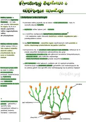 Notatka o roślinach lądowych i wtórnie wodnych: Przystosowania do życia na lądzie i w wodzie