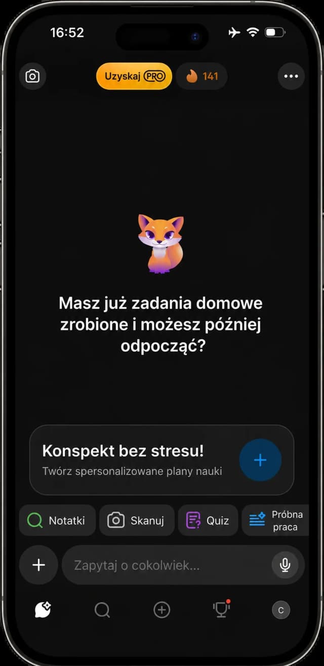 Strona główna aplikacji Knowunity