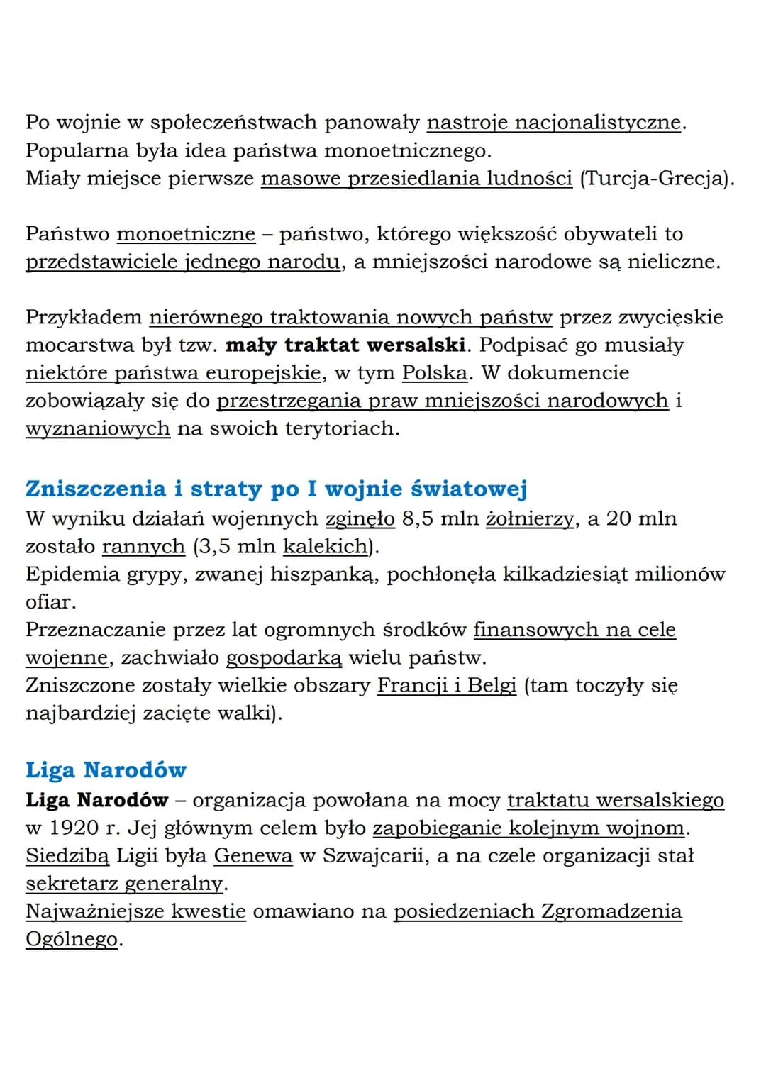 --- OCR Start ---
Traktat kończący wojnę z Niemcami podpisano 28 czerwca 1919 г.
w Wersalu.
W wyniku ustaleń traktatu pokojowego:
- Niemcy u