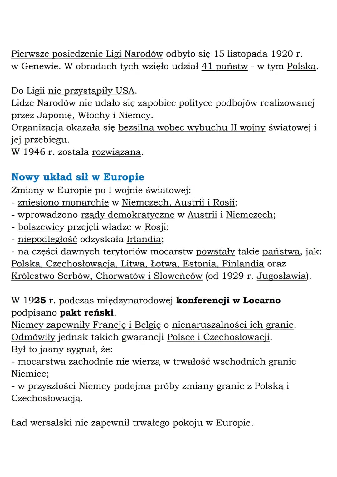 --- OCR Start ---
Traktat kończący wojnę z Niemcami podpisano 28 czerwca 1919 г.
w Wersalu.
W wyniku ustaleń traktatu pokojowego:
- Niemcy u