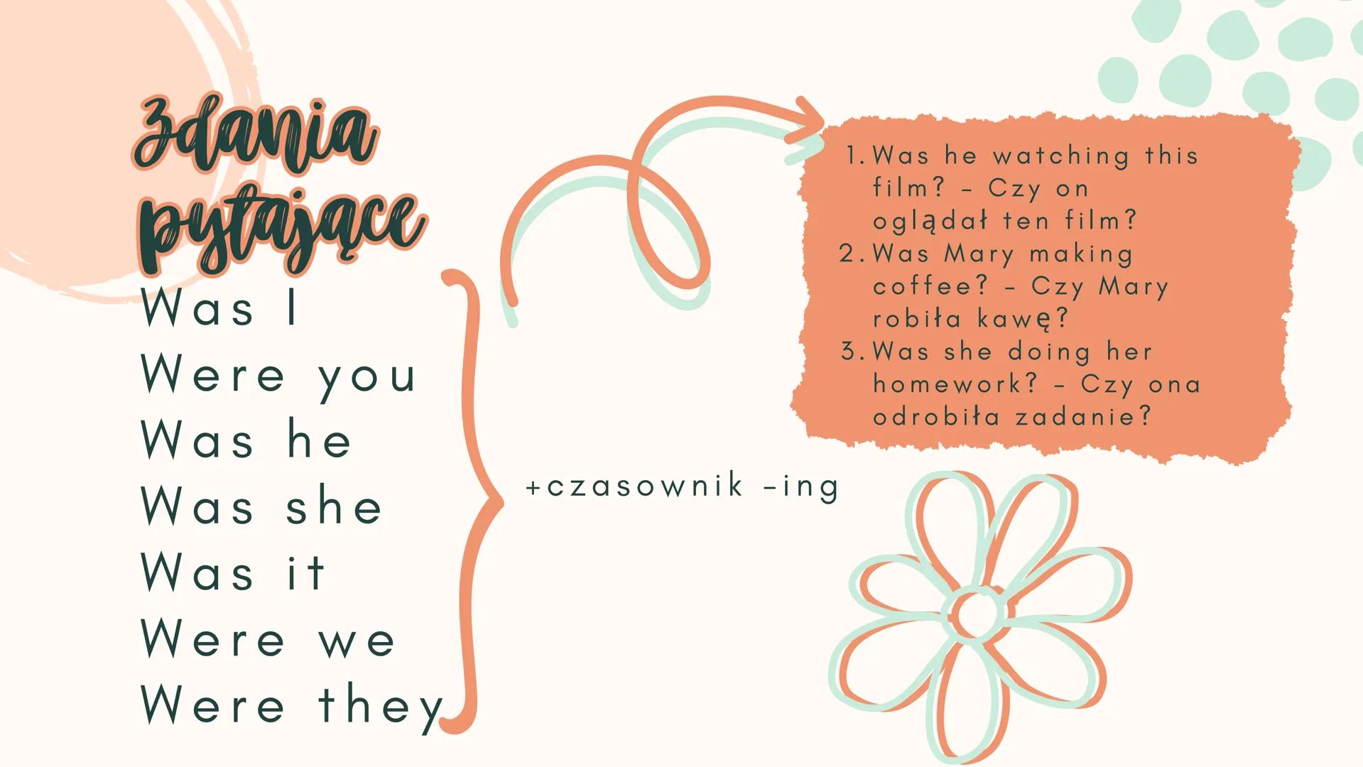 past
Continuous
angielski za pomocą tego
czasu opisujemy.
• dłuższe niedokonane
czynności w przeszłości,
• wstęp do opowiadania,
• dwie lub 