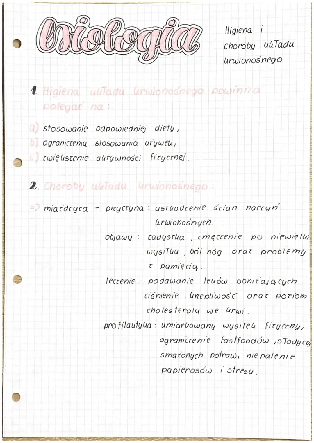 Higiena i Choroby układu krwionośnego 