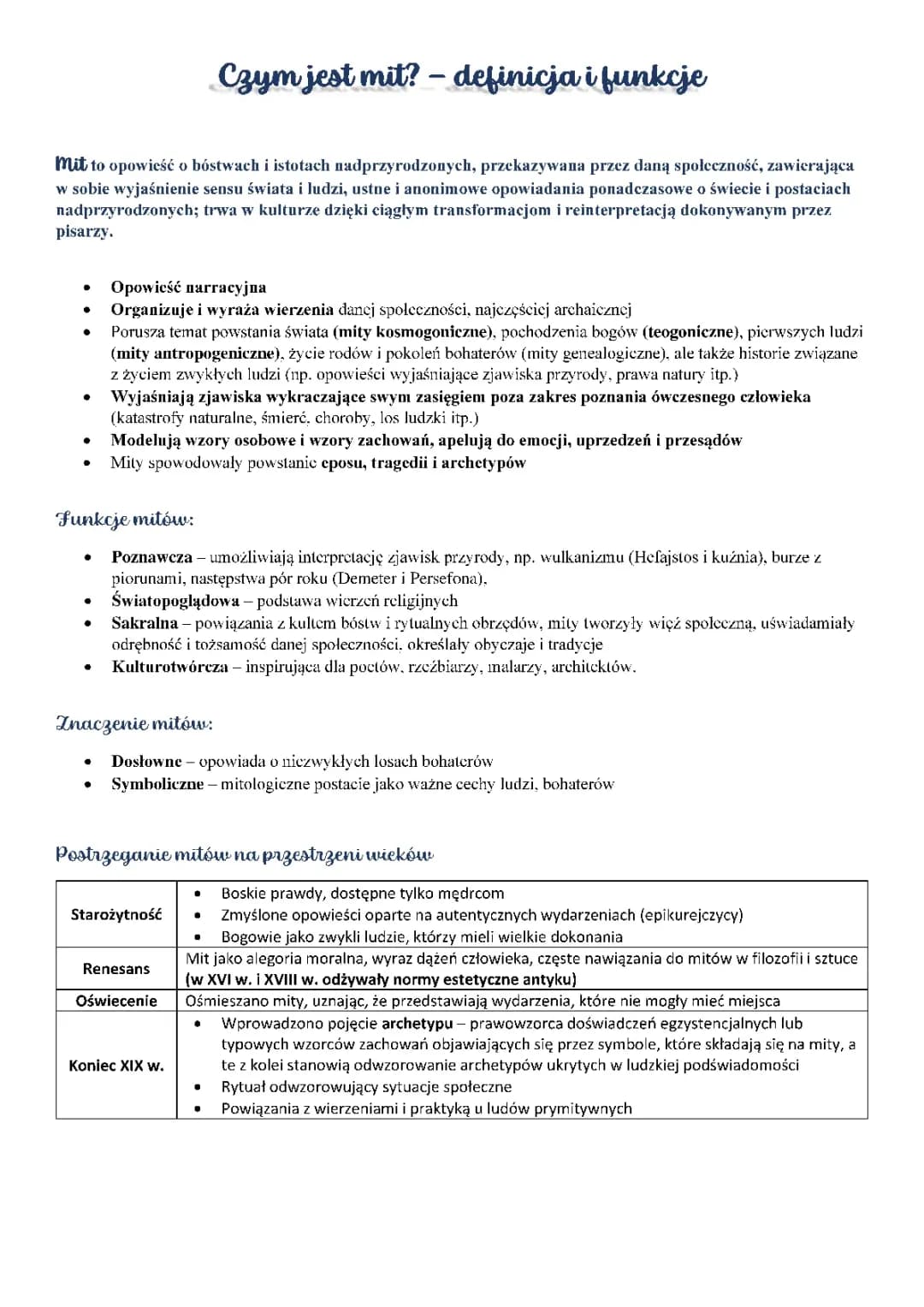 Czym jest mit? Funkcje, znaczenie i przykłady w prostych słowach