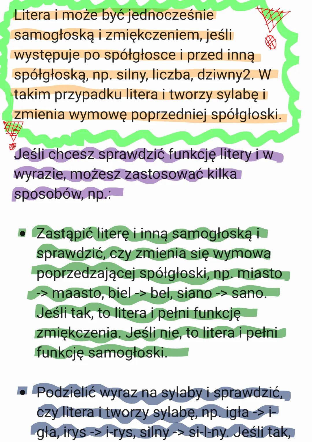 # Pinkoje
Je Litery I W

wyrazie

Funkcja litery i w wyrazie zależy od tego,
gdzie się znajduje i jakie są inne litery
wokół niej. Litera i 