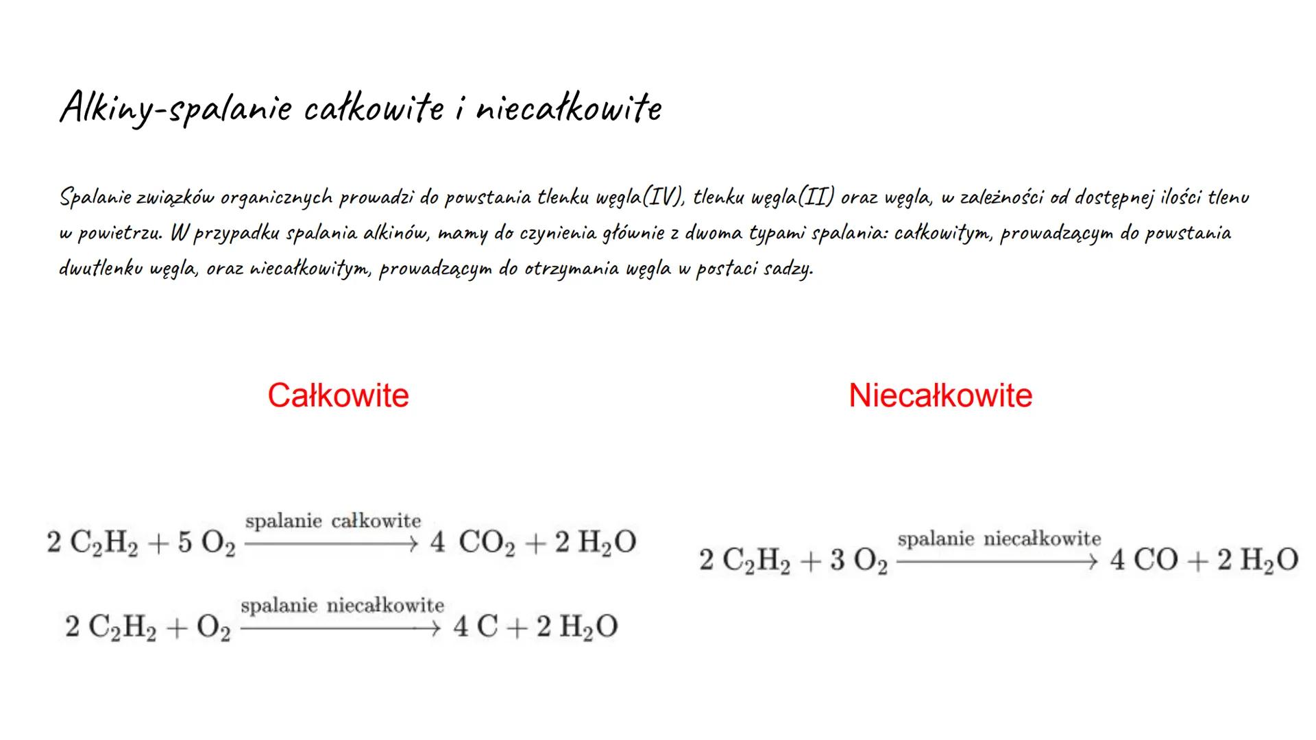 Alkiny Nazwy i wzory sumaryczne alkinów.
Alkiny/alkyny
C2H2 etin/etyn
C3H4 propin/propyn
C4H6 butin/butyn
C5H8 pentin/pentyn
C6H10 heksin/he