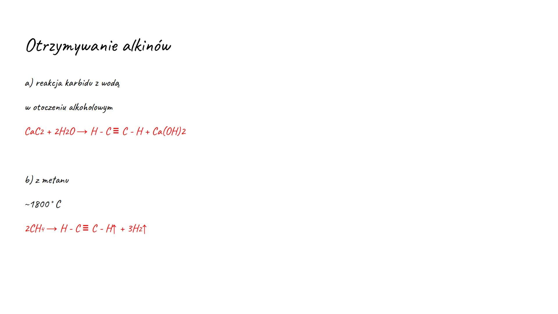 Alkiny Nazwy i wzory sumaryczne alkinów.
Alkiny/alkyny
C2H2 etin/etyn
C3H4 propin/propyn
C4H6 butin/butyn
C5H8 pentin/pentyn
C6H10 heksin/he