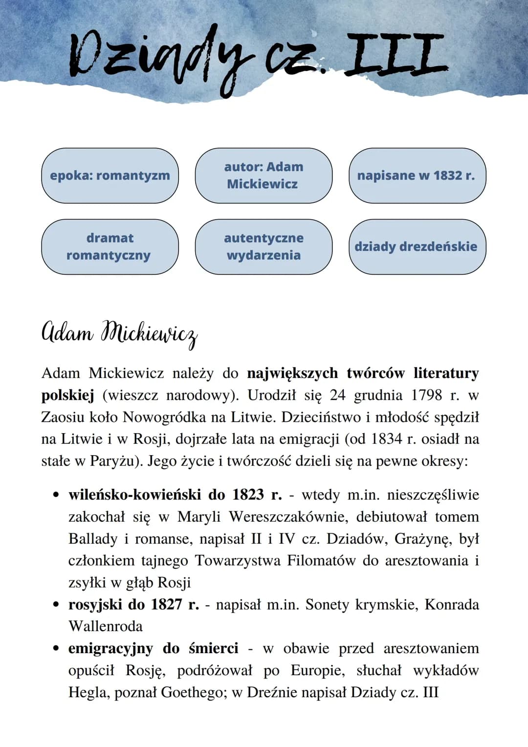 Martyrologia narodu polskiego w Dziadach cz. III: Gustaw i Konrad oraz Nowosilcow w literaturze Mickiewicza