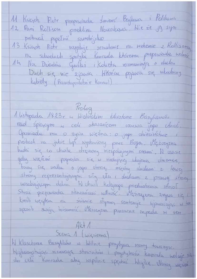 Dziadu a 3
U Mickiewicz
9
Cras i miejsce akcji
Akcja utworn w
Prologu rozgrywa się 1 listopada 1823-
czyli
rozgrywa się w
w dzień Wszystkich