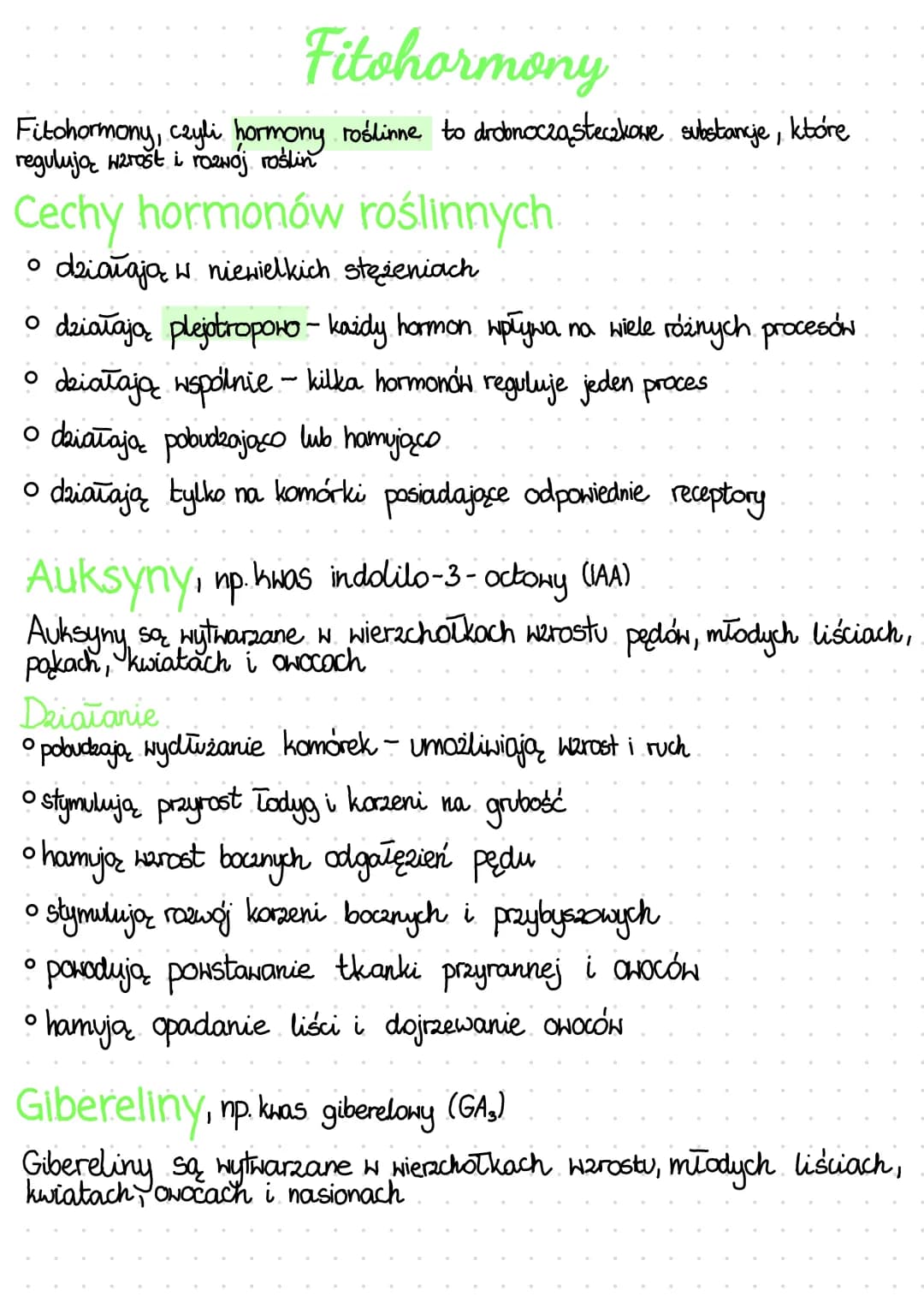 Fitohormony - hormony roślinne 