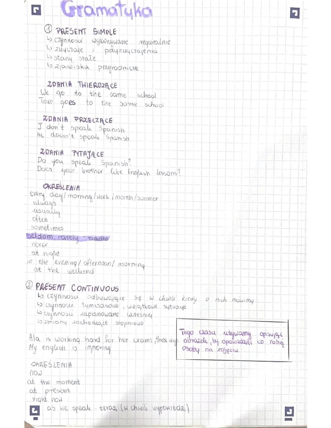 Czasy angielskie: Present Simple i Present Continuous