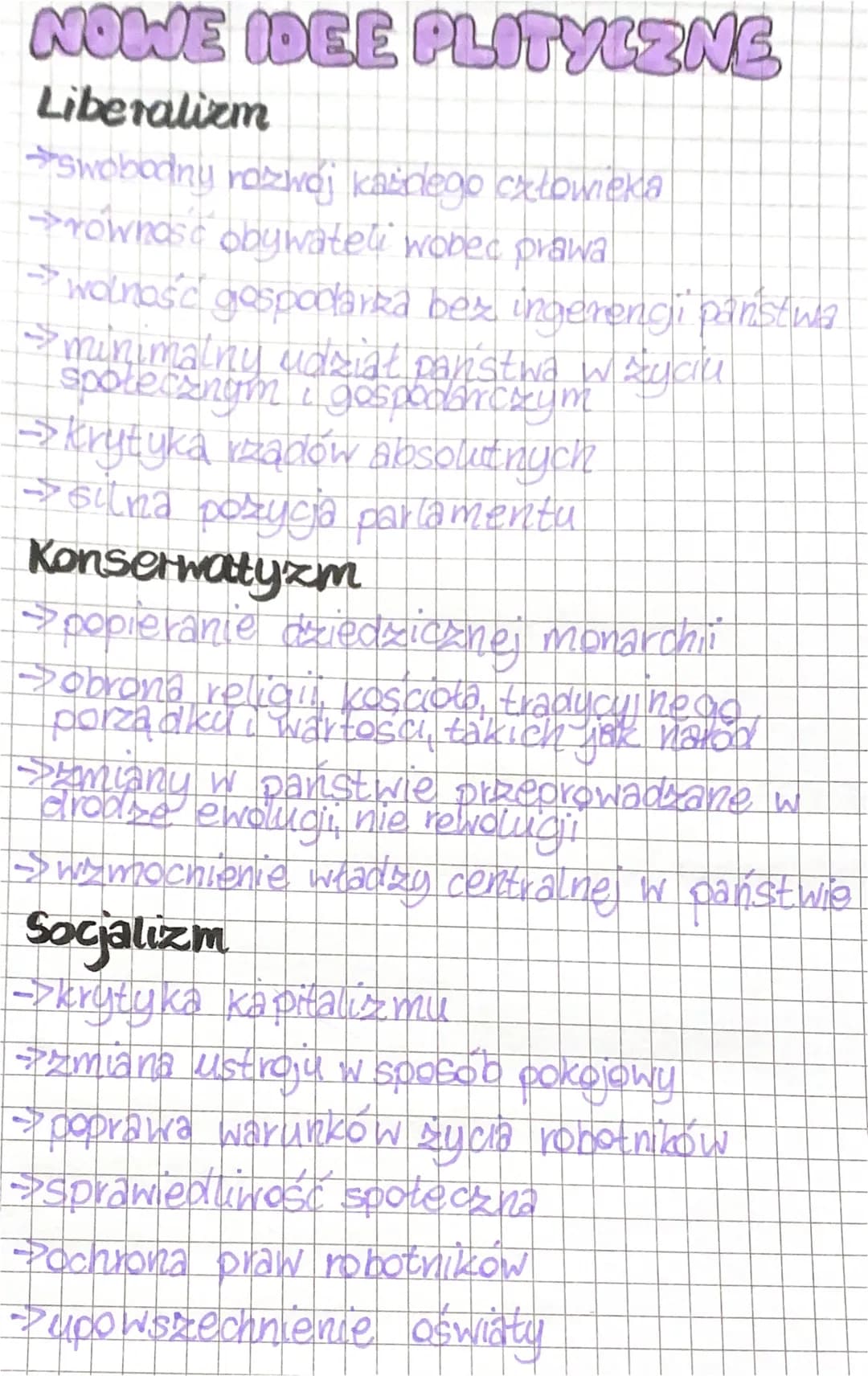 NOWE IDEE PLOTYCZNE
Liberalizm
→Swobodny rozwój każnego człowieka
→rownosć obywateli wobec prawa
→ wolność gospodarka bez ingerengi państwa
