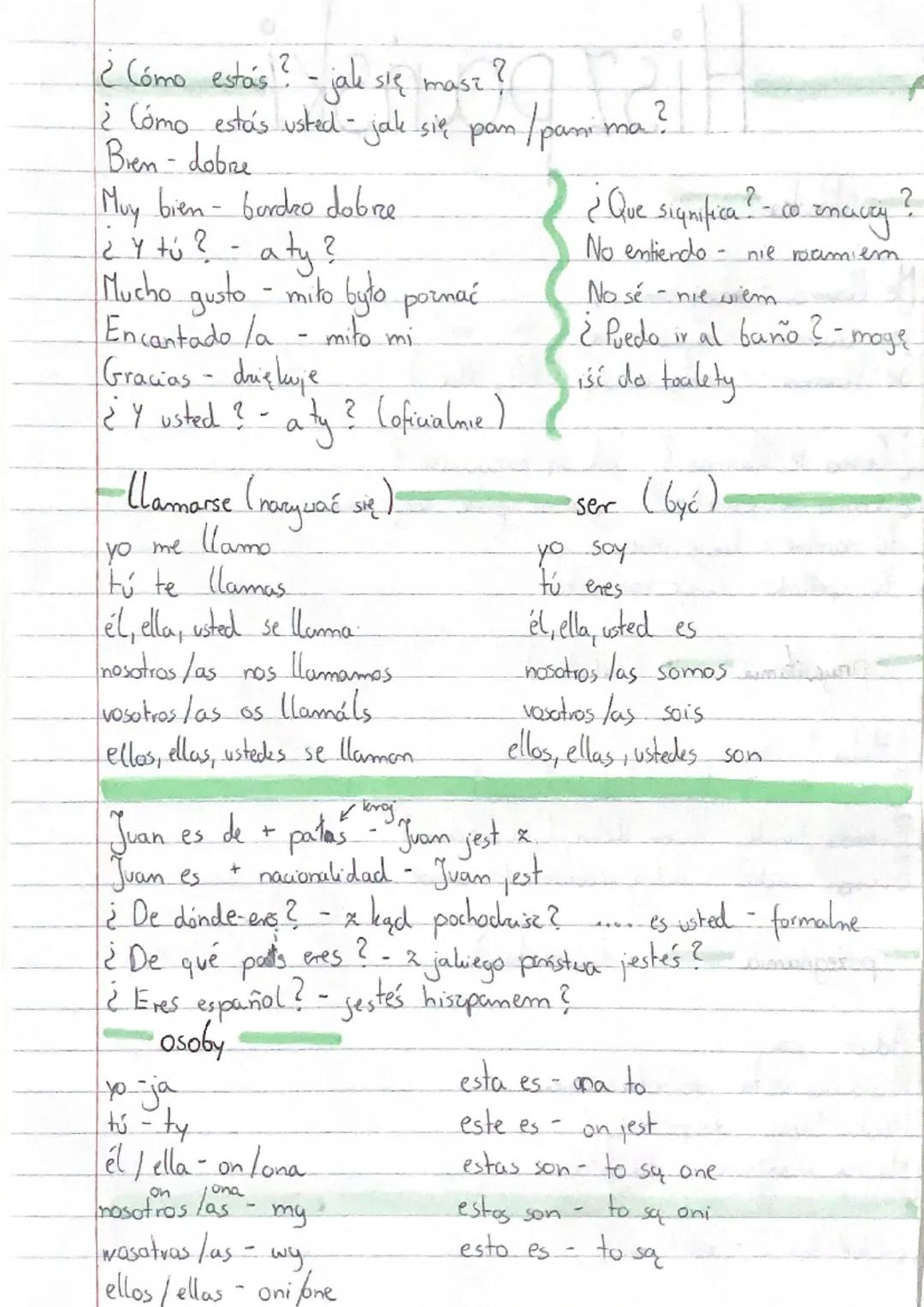 Hiszpański
słówka
Me llamo
Te llamas -
Se llama -
nazywam się
nazywasz się
nazywa się
on
ona
(El, ella )
?
Cómo te llamas? - jak się nazywas