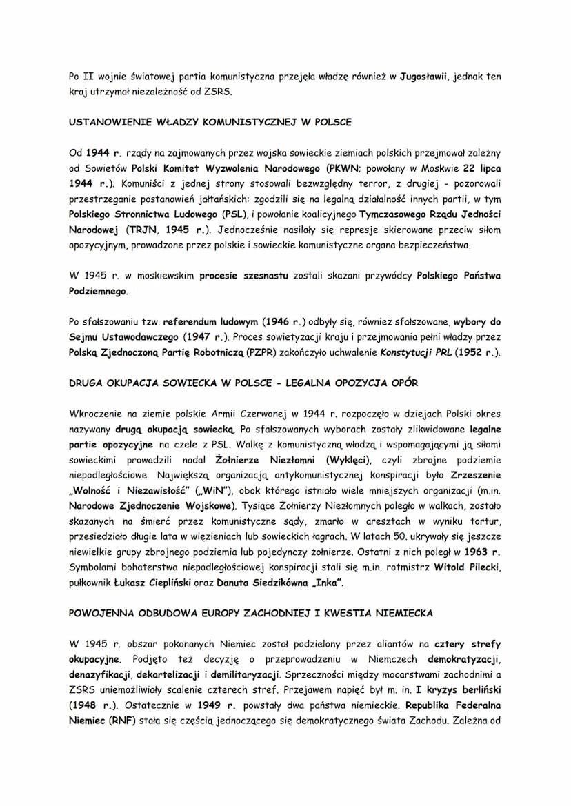 PODSTAWY NOWEGO PORZĄDKU EUROPY I ŚWIATA PO II WOJNIE ŚWIATOWEJ
W toku II wojny światowej (1939-1945) ukształtowała się koalicja antyhitlero