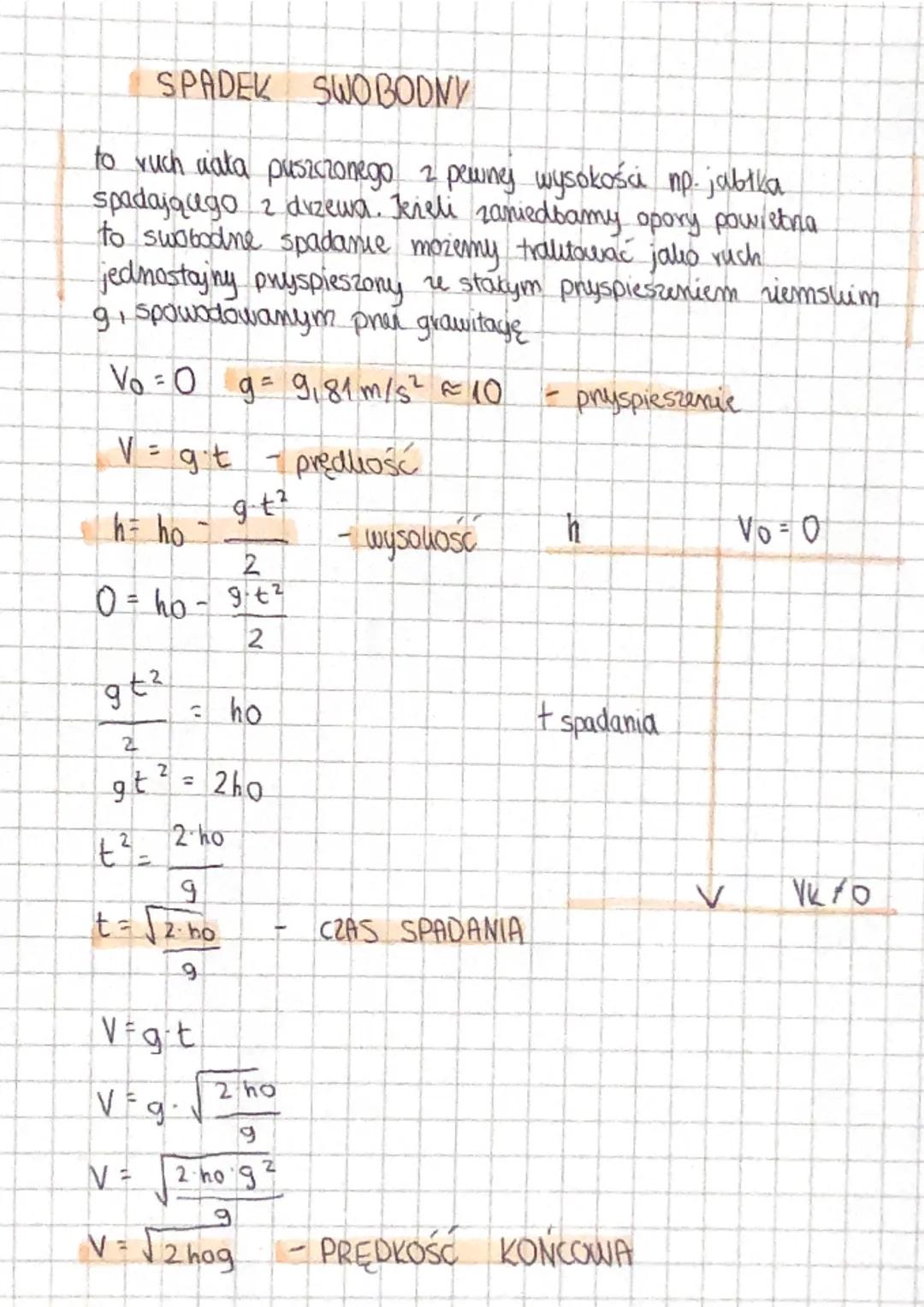 h
RZUT PIONOWY
to ruch w pown grawitacyjnym ziemi 2 predlością pour
skierowana do gory. W uproszczenia możemy przyjąć, że a
do gory date por