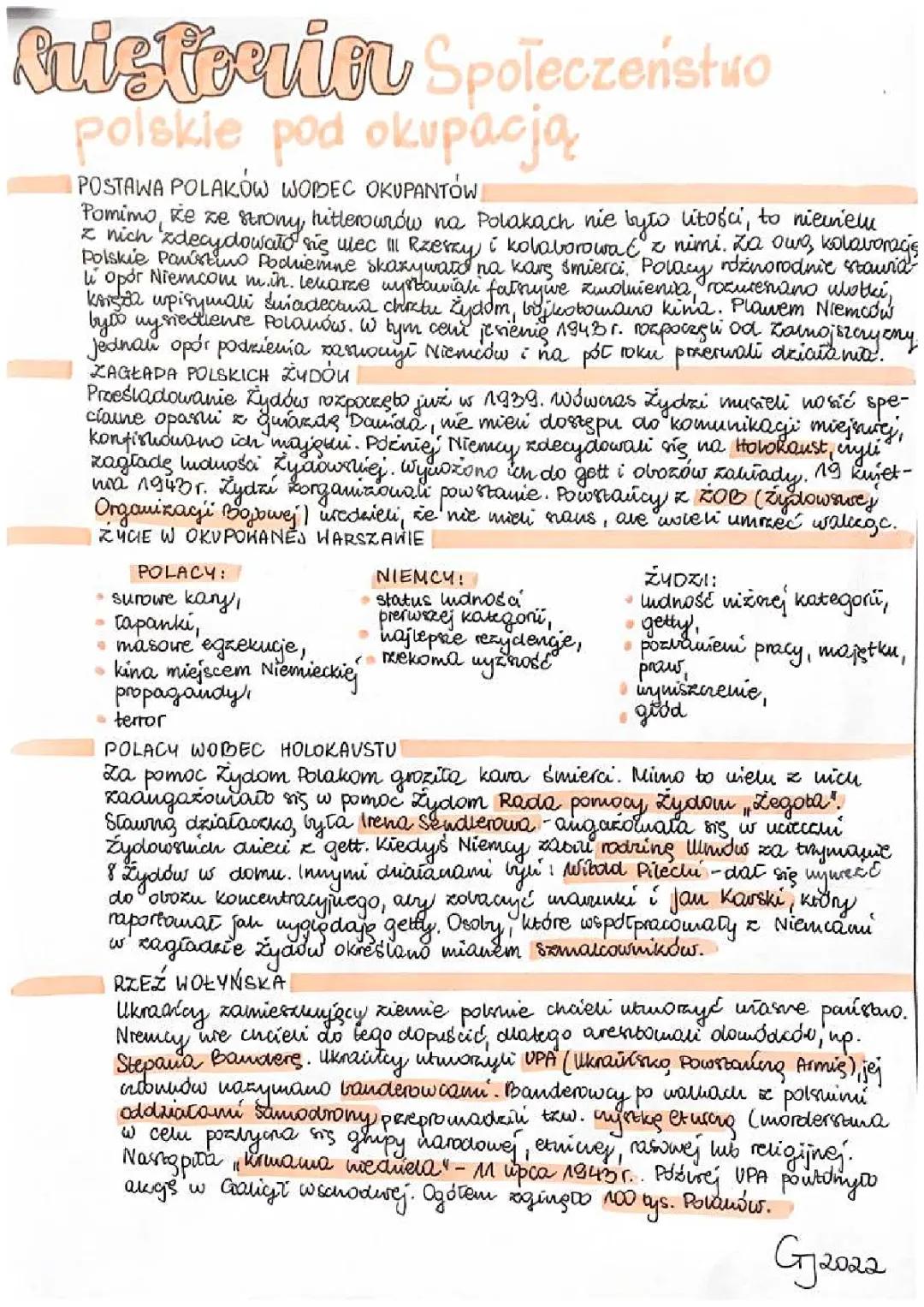 społeczeństwo polskie pod okupacja