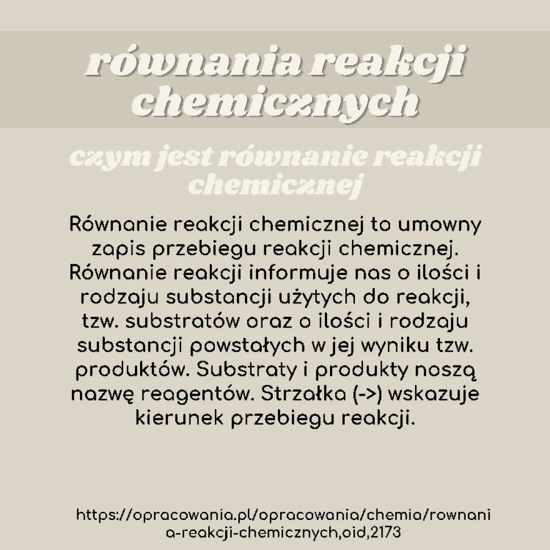 równania reakcji chemicznych